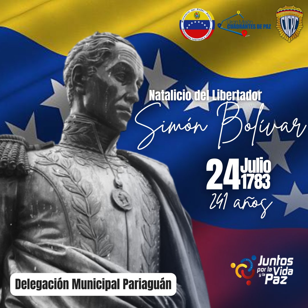 cicpc347's tweet photo. #24Julio En el día del natalicio de Simón Bolívar, recordamos al Libertador que marcó la historia de América Latina con su lucha por la independencia y la libertad! Su legado perdura como símbolo de valentía y determinación. https://t.co/HwuSNaeNSm