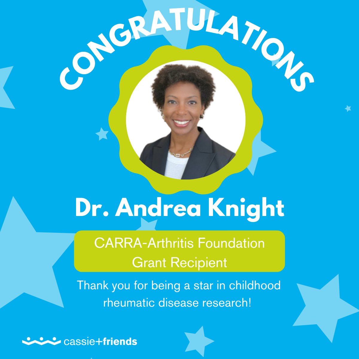 🌟 The C+F team is proud to celebrate Dr. Andrea Knight for receiving a <a href="/carrainc/">CARRA</a> grant for her work on pediatric craniofacial linear scleroderma! 

Dr. Knight’s dedication to her work is inspiring and we are so privileged to work alongside her. 

🔗 cassieandfriends.ca/research/congr…