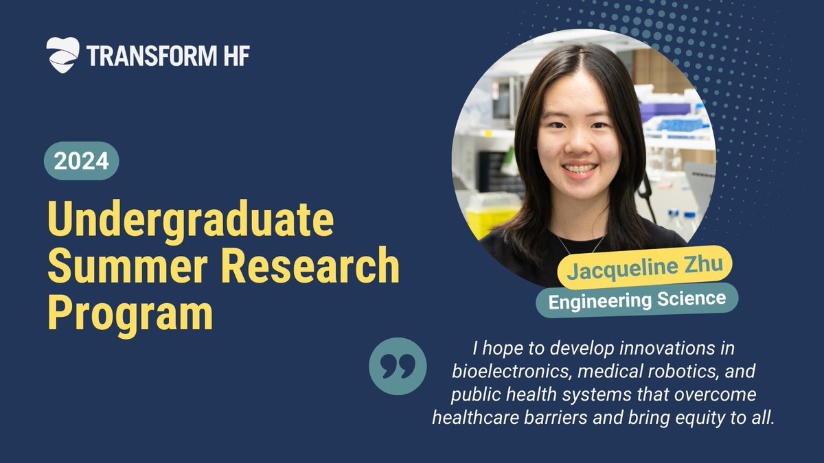Jacqueline Zhu wants to make an impact on the lives of people living with #heartfailure. She's working with Dr. Axel Guenther &amp; Dr. Craig Simmons to engineer bioelectronic cardiovascular devices, with the goal of enabling real-time monitoring of cardiovascular tissue health.