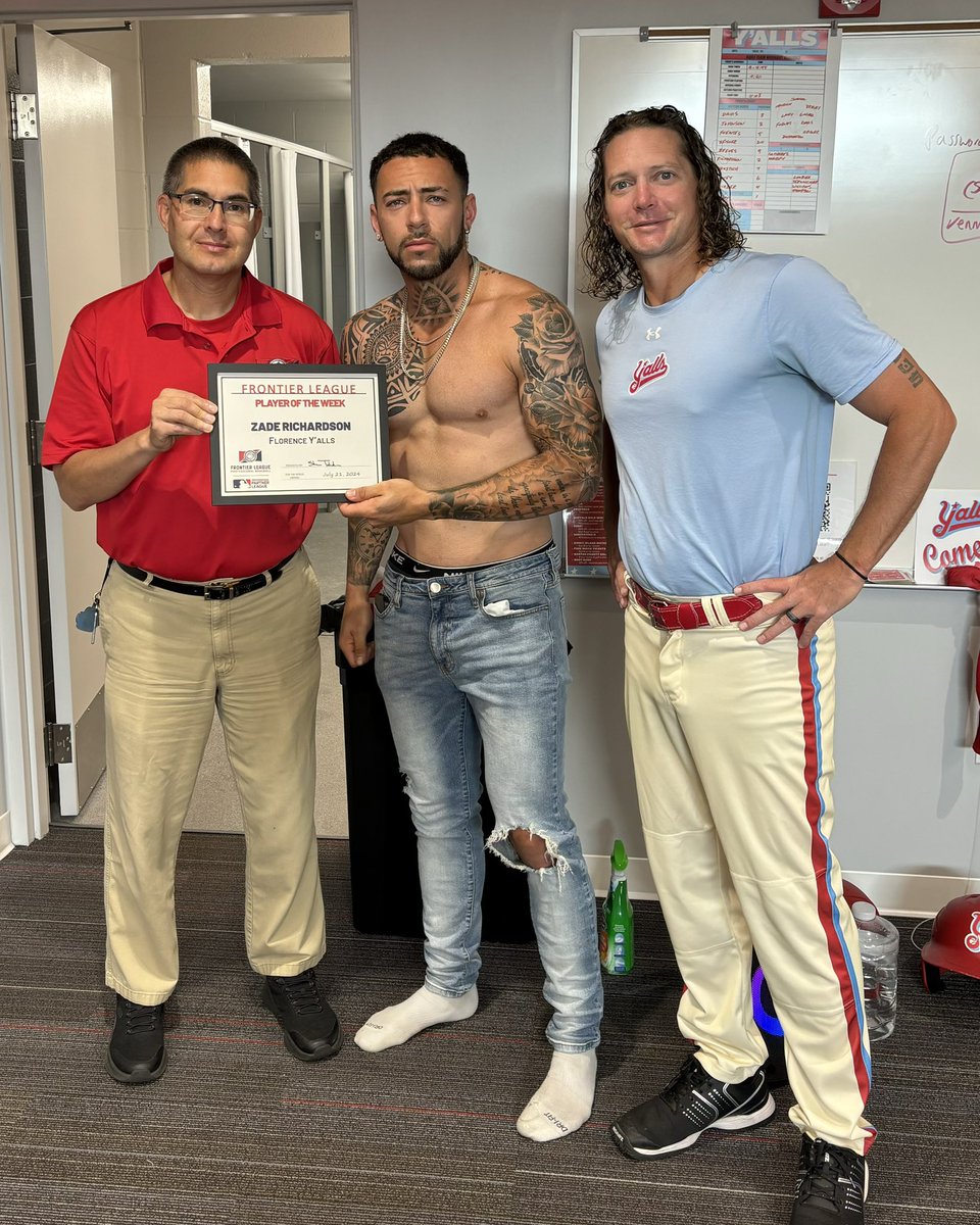 When you’re the only player in the <a href="/FLProBaseball/">Frontier League</a> to win 2 POTW awards in 2024, clothing is optional 🤷‍♂️