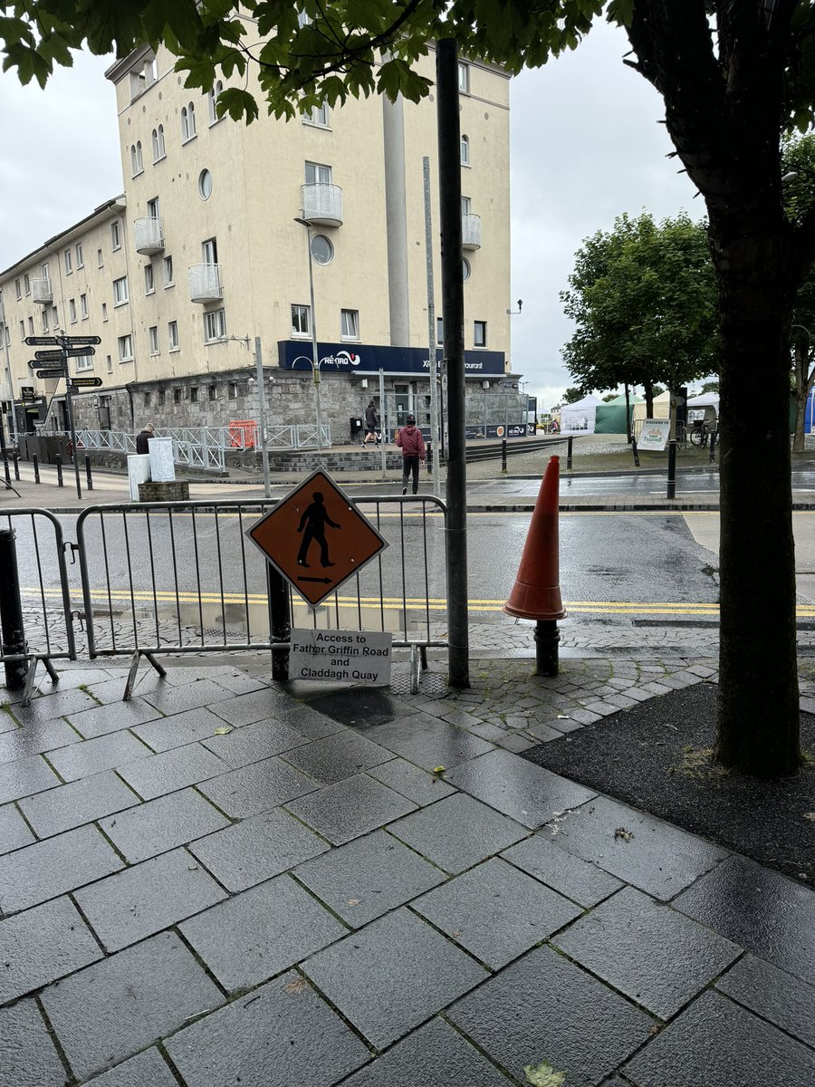 The bottom of Shop St, one of the most successful pedestrianised streets in the country, and the pedestrian crossings have been ripped out by <a href="/GalwayCityCo/">Galway City Council</a> !

This is one of the most unsafe &amp; ignorant displays of public vandalism I’ve seen from a local authority in a long while.