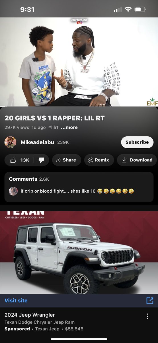 Kidd_cobra's tweet photo. YouTuber Mikeadelabu #mikeadelabu has done the unspeakable by creating a platform for children to be sexualized on Youtube!! Child Rapper Lil Rt #lilrt and all the children in this video have fallen victim to his ignorance under the guise of “Entertainment for Kids”. Disgusting. https://t.co/xT1dnOpOuw
