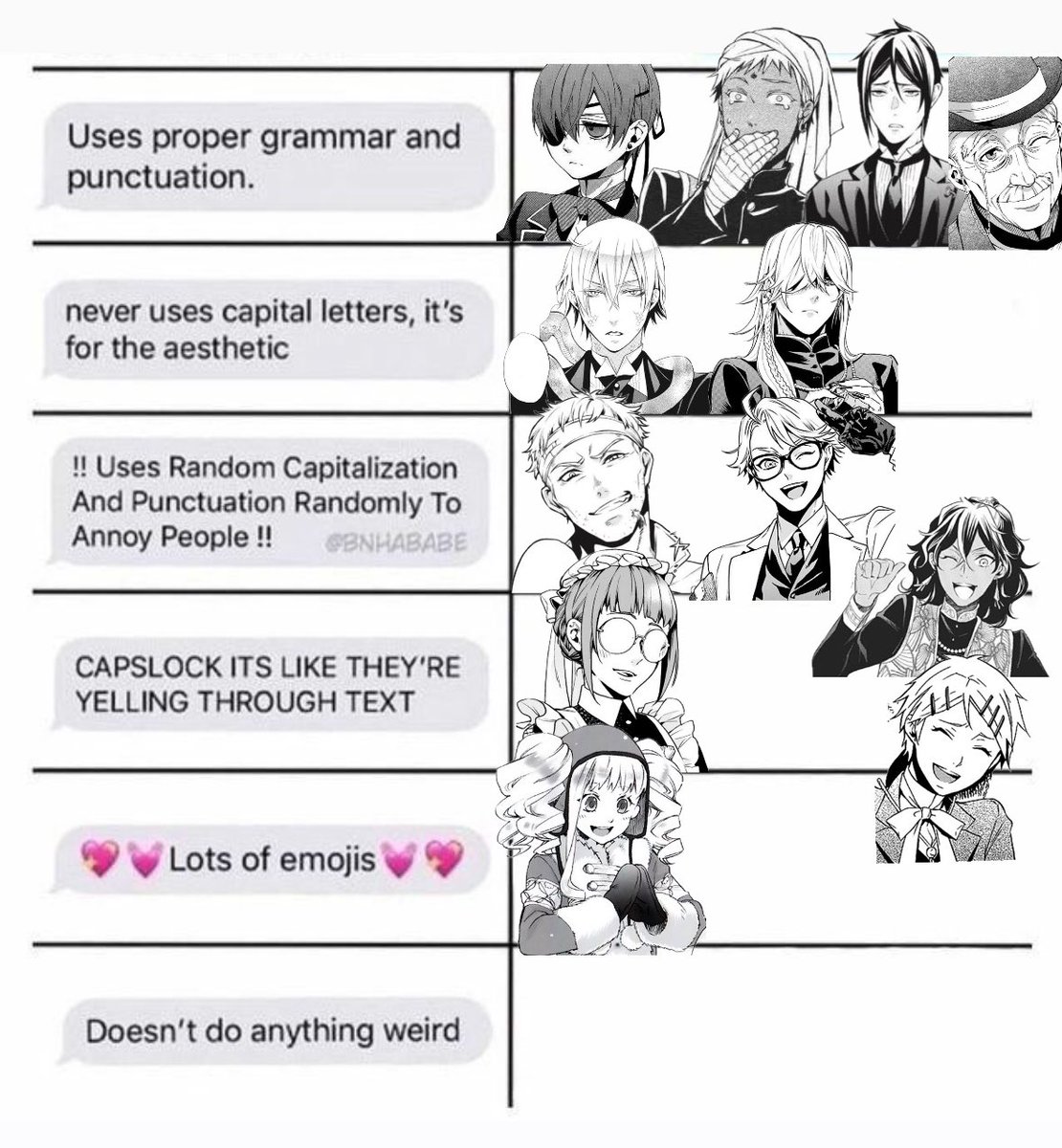 / the texting gc lit a spark in me …

*(this doesn’t have everyone &amp; im very sorry, it’s just based on characters who i know very well!)
