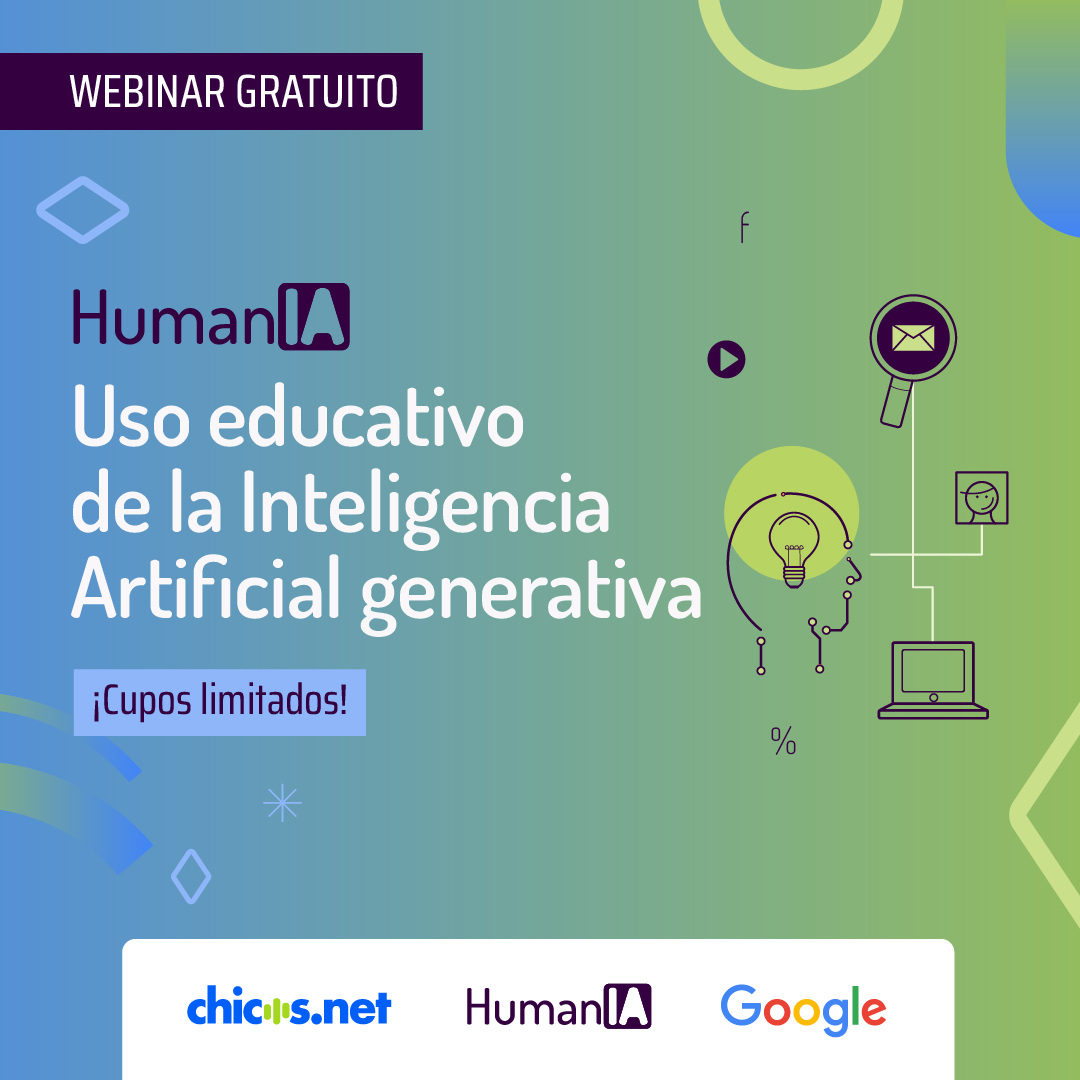 ¿Qué posibilidades habilitan las IA generativas para enseñar y aprender? ¿Qué aspectos tener en consideración para su uso escolar? Te invitamos a profundizar en su uso educativo en este nuevo webinar el 31/7.
ℹ️ Más info: bit.ly/3W5GPai