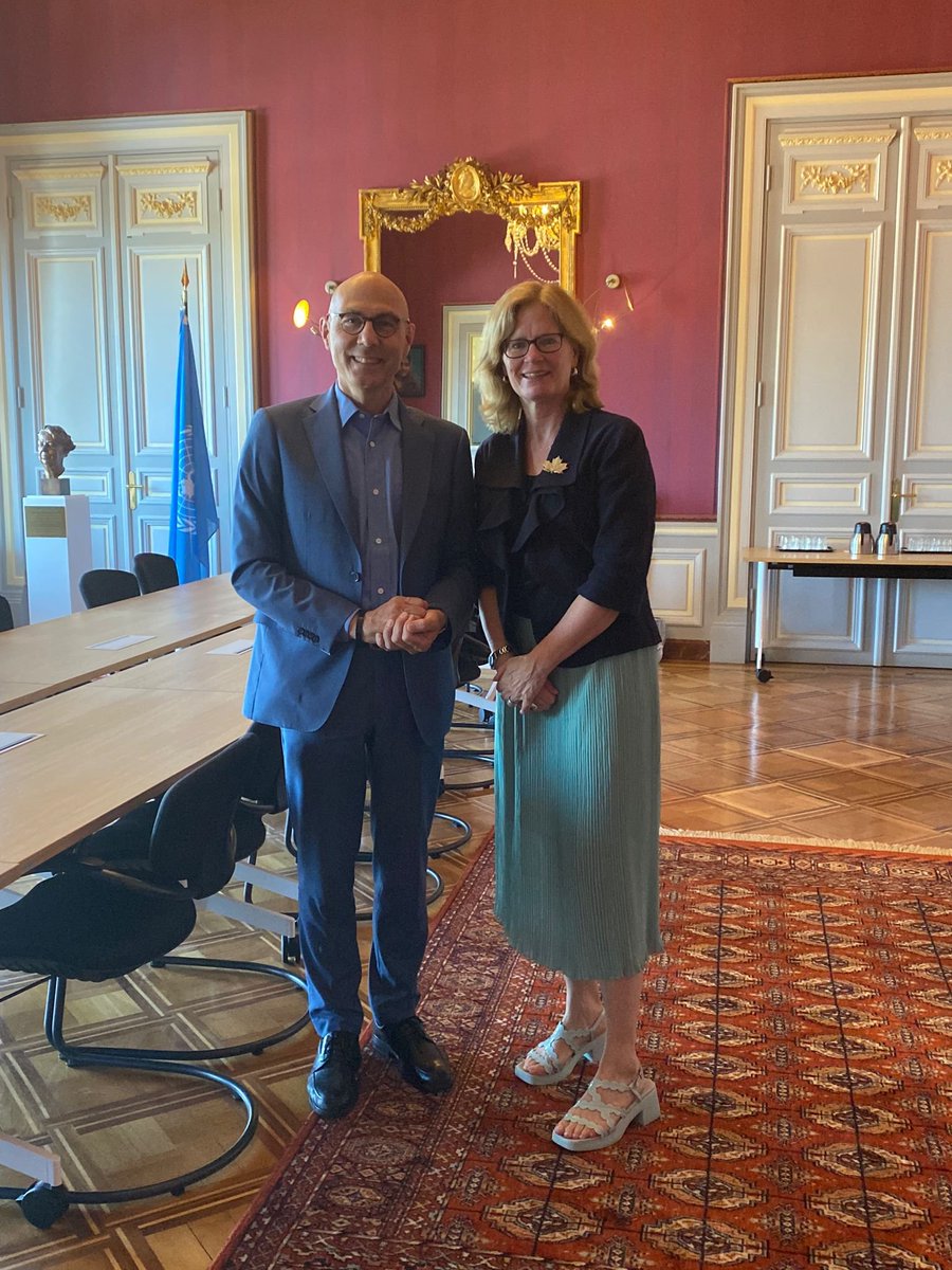 In bidding farewell to <a href="/volker_turk/">Volker Türk</a> , we discussed a wide range of issues &amp; situations. Le 🇨🇦 continuera à soutenir le mandat du <a href="/UNHumanRights/">UN Human Rights</a> et de faire pression pour défendre les droits de la personne des gens vulnérables partout dans le monde.
