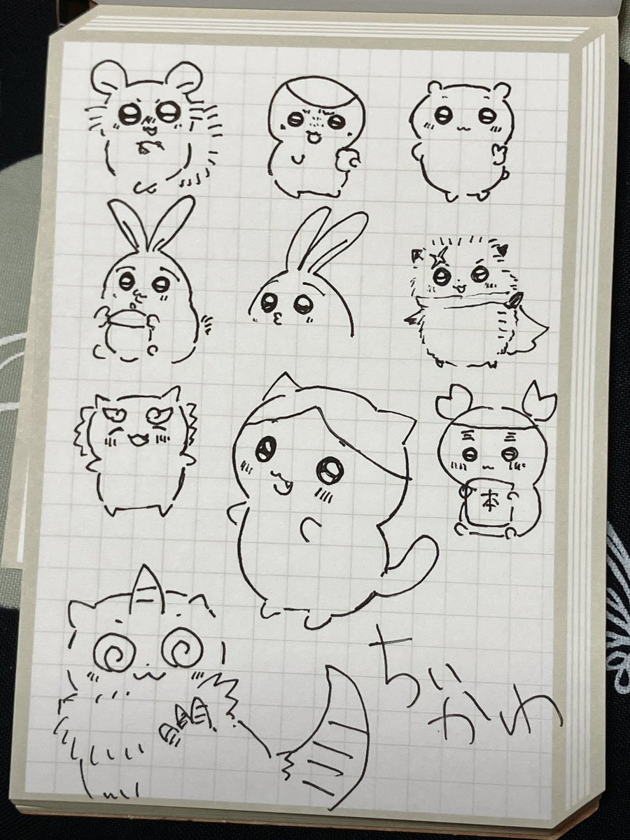 これは深夜のちいかわ落書き
1枚目は見ないで描いたやつ 