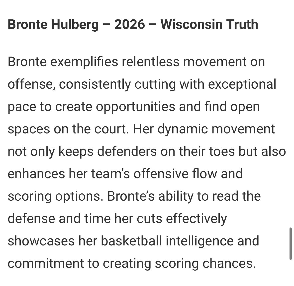 WI Truth Basketball (@witruthbb) on Twitter photo Thank you <a href="/PriceJameson1/">Jameson Price</a> and <a href="/JrAllStarBB/">Jr. All-Star Girls Basketball</a> for taking the time to watch our players. We appreciate your time and efforts.
<a href="/gracieschmidt03/">gracie schmidt</a> <a href="/KylieHeller4/">Kylie Heller</a> <a href="/BronteHulb71851/">Bronte Hulberg</a> recognized.
College coaches we have players looking to find their right fit. DM with questions. Thank you <a href="/PriceJameson1/">Jameson Price</a> and <a href="/JrAllStarBB/">Jr. All-Star Girls Basketball</a> for taking the time to watch our players. We appreciate your time and efforts.
<a href="/gracieschmidt03/">gracie schmidt</a> <a href="/KylieHeller4/">Kylie Heller</a> <a href="/BronteHulb71851/">Bronte Hulberg</a> recognized.
College coaches we have players looking to find their right fit. DM with questions.