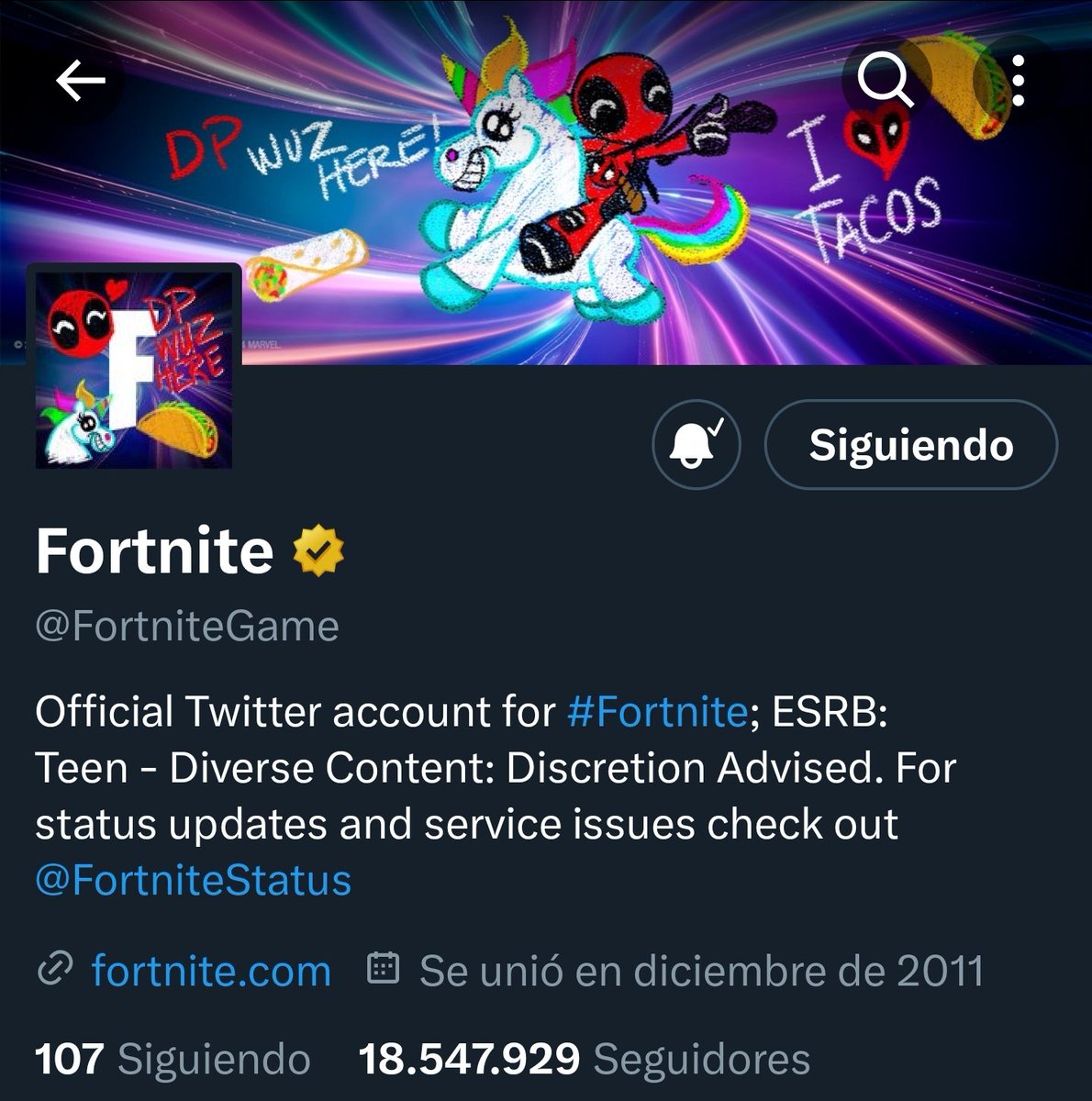 Jorge_Most's tweet image. La cuenta oficial de Fortnite ha actualizado su banner y foto de perfil, anticipando la llegada de Deadpool.