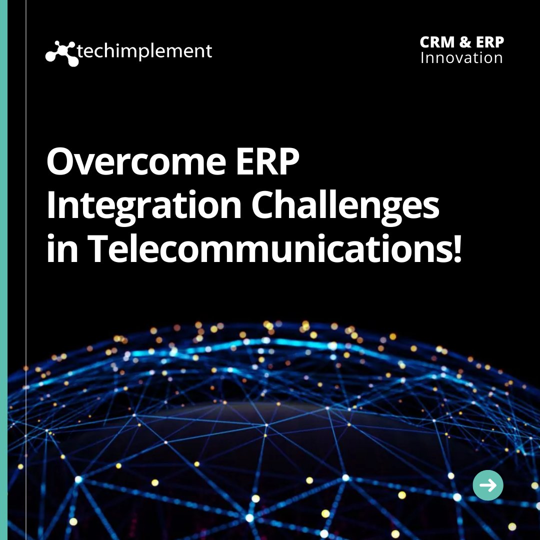 TechImplement's tweet image. 🚀 Struggling with ERP integration in your telecommunications company? Many businesses face challenges. But it can be overcomed!
Read our blog to learn more: bit.ly/4bX90xG
#Telecom#ERPIntegration #data
