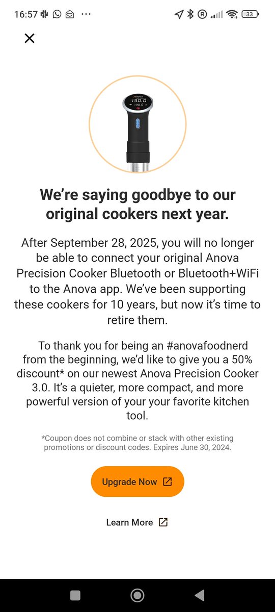 ottolini's tweet image. Shame on you @AnovaCulinary for this infamous decision. I'll never buy an Anova product anymore and neither my friends and relatives will do!
#stopbuyanova #neveranova