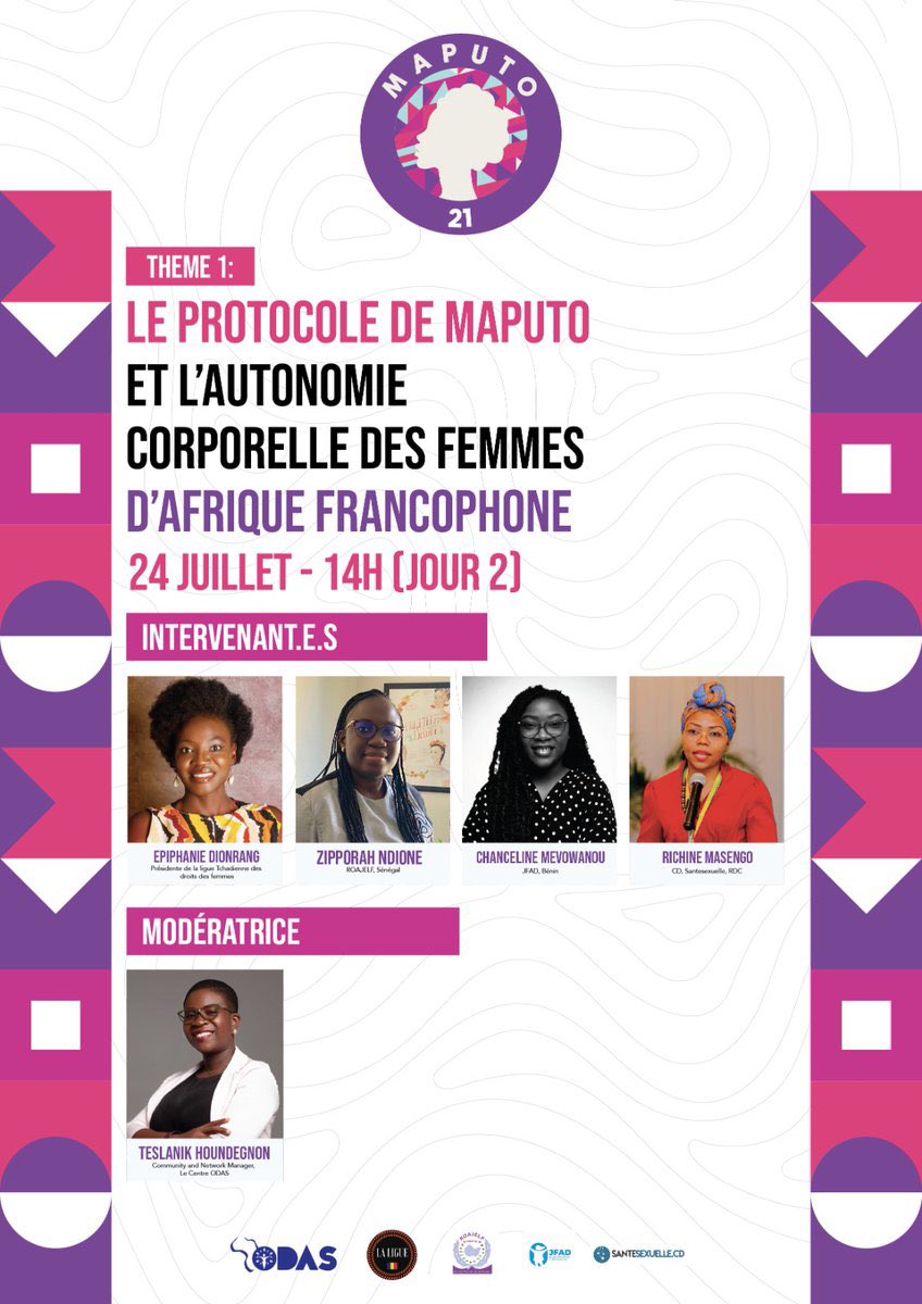 Roajelf/Senegal (@roajelfsenegal) on Twitter photo Nous intervenons à l’instant au Webinaire sur “Le protocole de Maputo et l’autonomie corporelle des Femmes d’Afrique francophone’’, organisé par <a href="/CentreOdas/">Centre ODAS</a> dans le cadre de l’événement « le protocole de Maputo en 72h ».
<a href="/Amplify/">Amplify</a>
<a href="/ippf/">IPPF Global</a>
<a href="/FJS/">FJS</a>
<a href="/ong_raes/">ONG RAES</a> Nous intervenons à l’instant au Webinaire sur “Le protocole de Maputo et l’autonomie corporelle des Femmes d’Afrique francophone’’, organisé par <a href="/CentreOdas/">Centre ODAS</a> dans le cadre de l’événement « le protocole de Maputo en 72h ».
<a href="/Amplify/">Amplify</a>
<a href="/ippf/">IPPF Global</a>
<a href="/FJS/">FJS</a>
<a href="/ong_raes/">ONG RAES</a>
