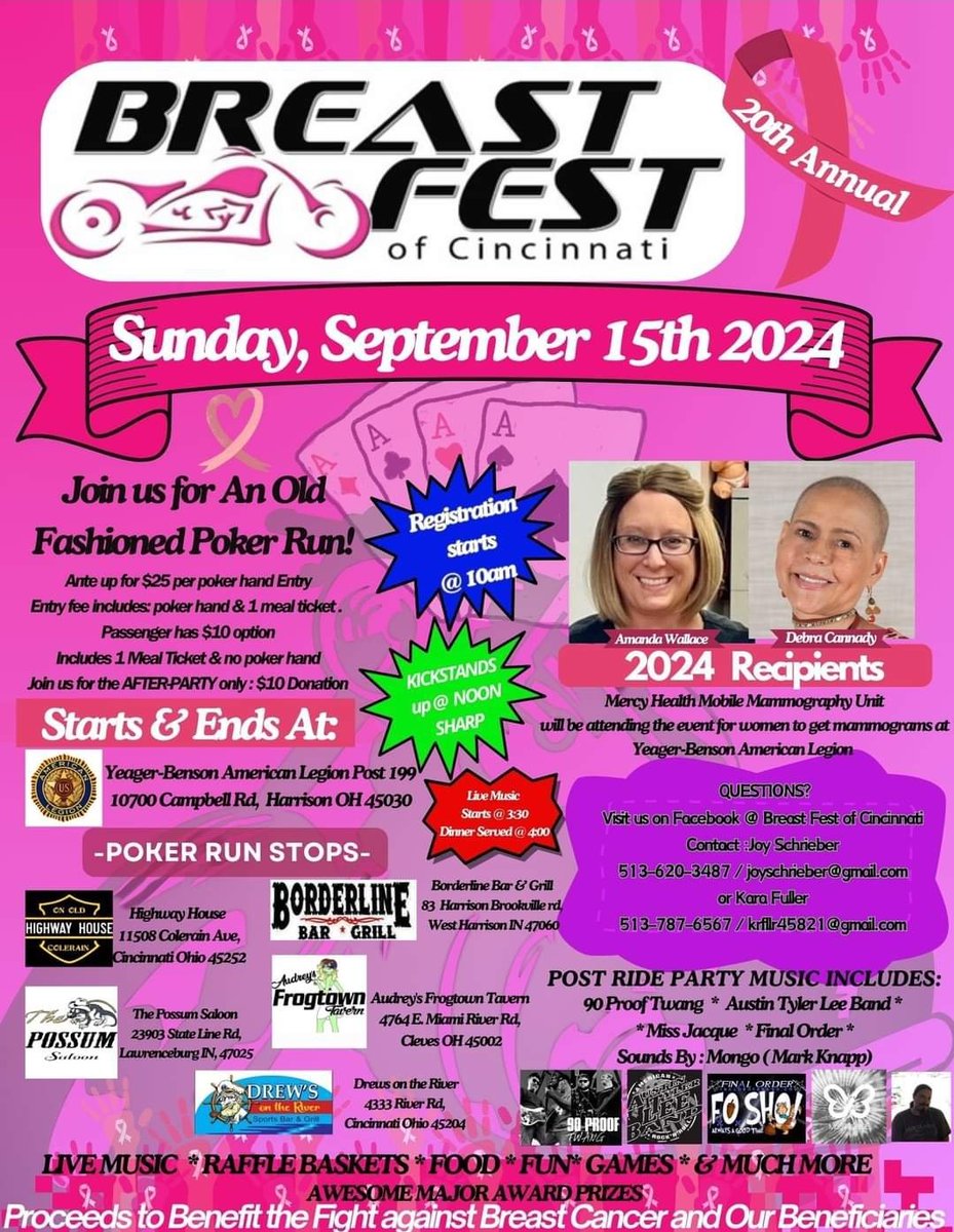 Biker_Rallies's tweet photo. Breast Fest of Cincinnati Poker Run Sep 15 starting at American Legion 199 in Harrison, OH
#breastfest #pokerrun #biker #motorcyclerun #Ohio https://t.co/DaxKYuqB8X