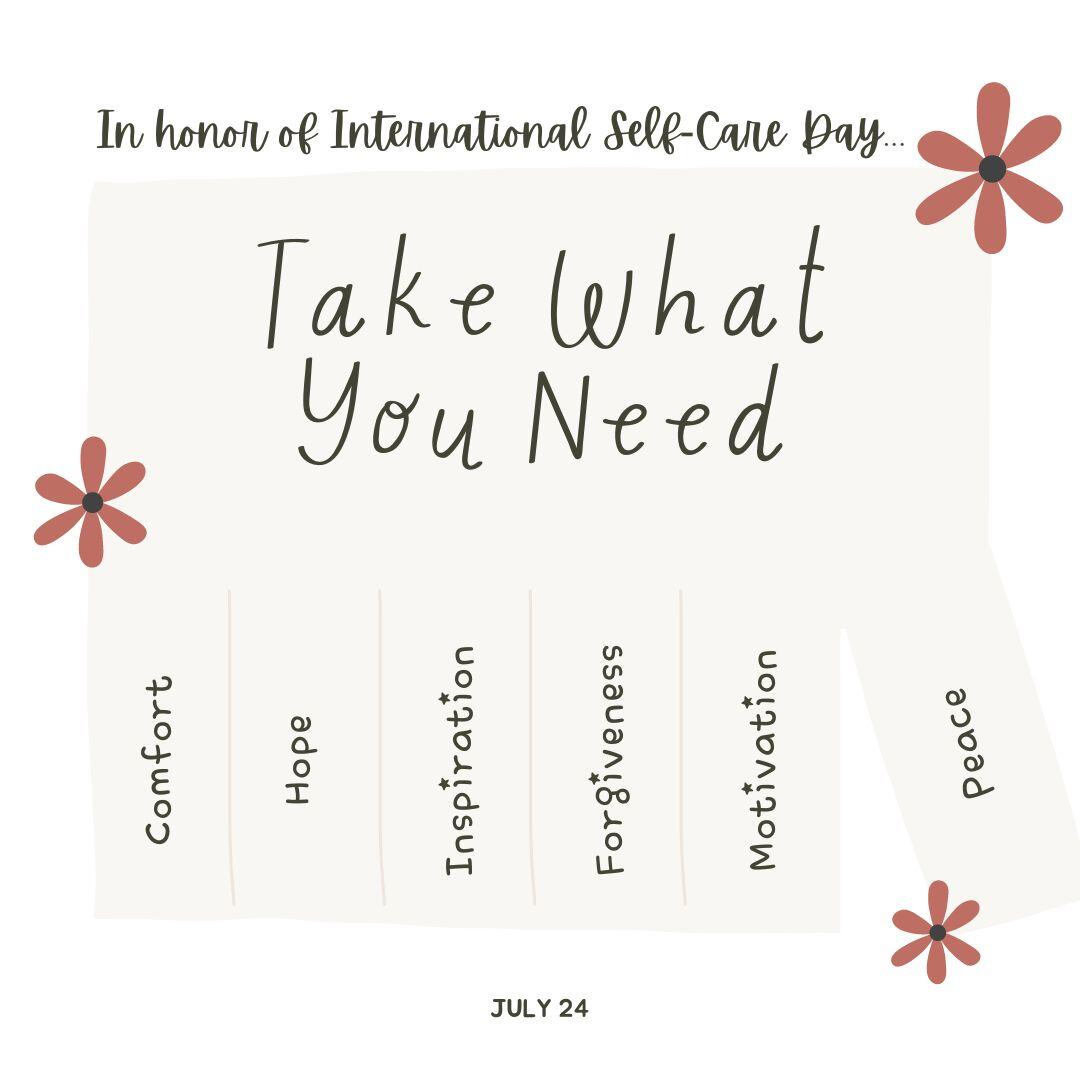 🌿 Happy International Self-Care Day! 🌿 Today is all about YOU. Take a moment to focus on your well-being and recharge your mind, body, and spirit.

Remember, self-care isn't selfish. It's essential. #SelfCareDay #LoveYourself #Wellness #Mindfulness #SelfLove