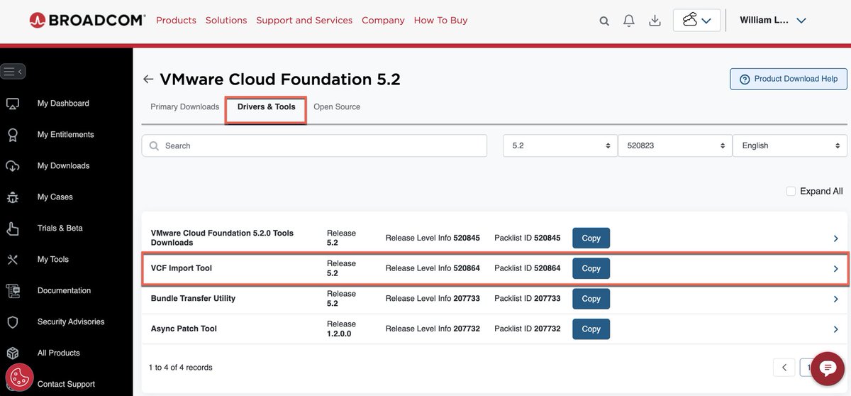 lamw's tweet image. JFYI - The new VMware Cloud Foundation (VCF) 5.2 Brownfield Import Tool download is located under &quot;Drivers &amp;amp; Tools&quot; support.broadcom.com/group/ecx/prod…

Definitely an exciting capability for non-VCF environments &amp;amp; you learn more by checking out the docs docs.vmware.com/en/VMware-Clou…