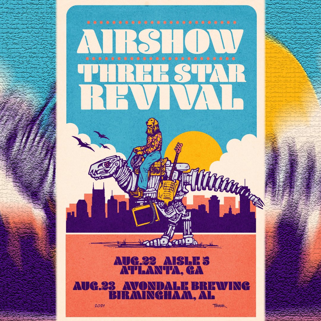airshowband's tweet photo. 🛩️ Taking off for a few more shows with our buds from Three Star Revival! 

8.22 - Aisle 5 (Atlanta, GA)
8.23 - Avondale (Birmingham, AL)

🎟️ Tickets are onsale and moving now so get yours at https://t.co/GtcQC7ey59! https://t.co/BXOCMZPiCF