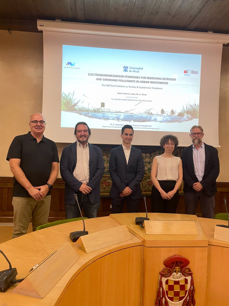 Bioe_Group's tweet photo. Kudos to Mario Jimenez-Conde for the brilliant defense of his PhD theses Electrobioremediation strategies for removing nitrogen and emerging pollutants in wastewater

Heartfelt  thanks to jury Dr M. Monerris @iiama_upv, Dr Raffaella Meffe @IMDEA_Agua and Dr Marc Viñas @irtacat https://t.co/DRMidHJpLI