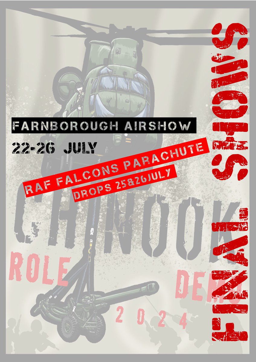 Catch us over the next 2 days at <a href="/FIAFarnborough/">Farnborough Airshow</a> , our final 2 public shows of the year! #bladeslap #chinookroledemo
