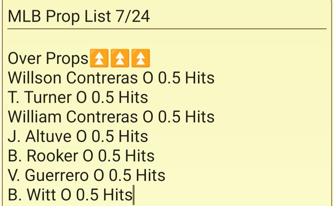 FindingProps's tweet image. MLB Prop List 7/24
Picks for the day
#SportsGambling #propbets #NBA #MLB #sportsbettingpicks #sportsbettingtwitter #sportsbets #sports