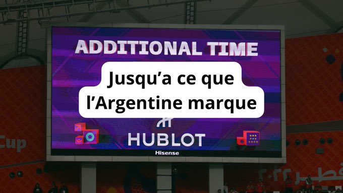 الوقت الاضافي في مباراة الارجنتين والمغرب: حتى تسجّل الارجنتين.