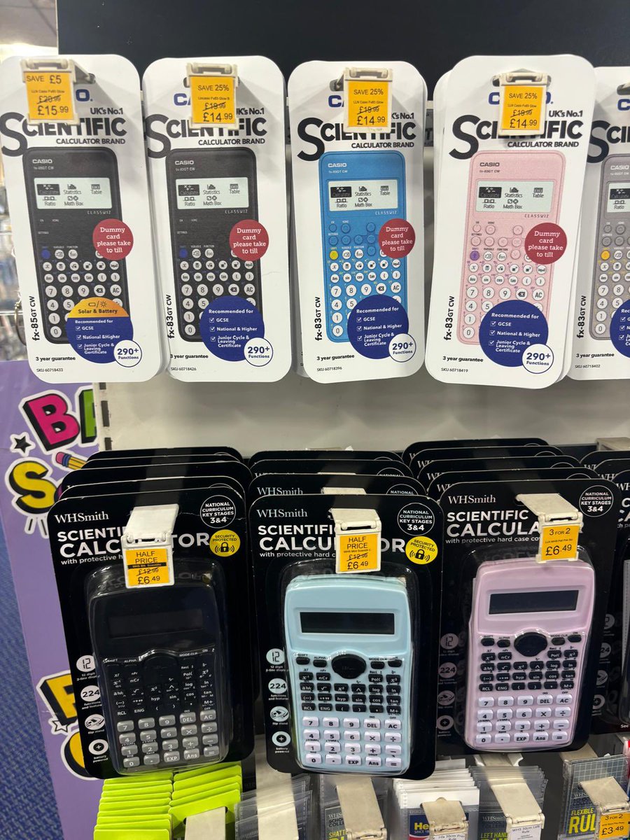 Cynigion arbennig ar gyfrifianellau yn WHSmith ar hyn o bryd…
Deals on calculators in WHSmith right now…

*mae siopau eraill ar gael/other shops are available!