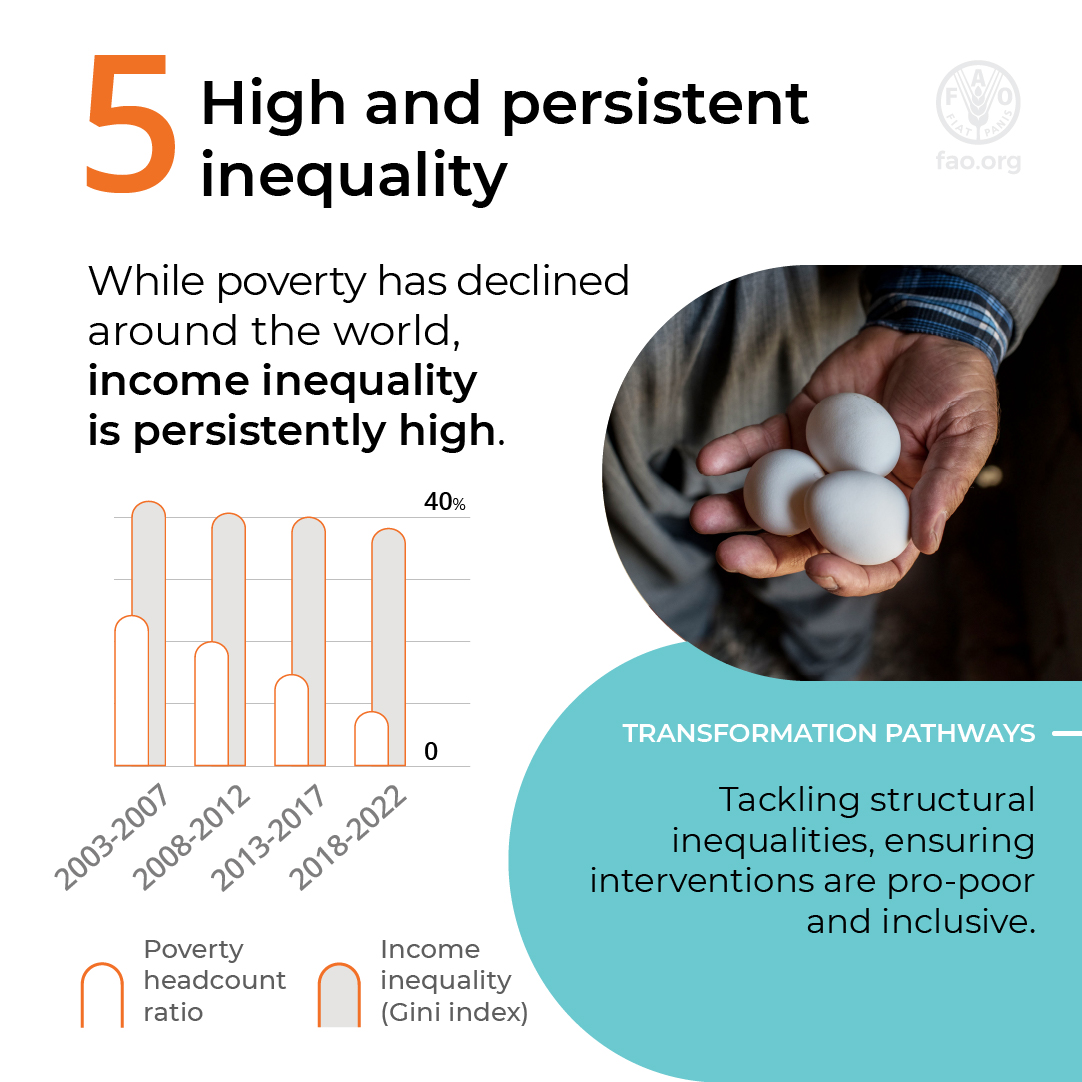 UN's tweet photo. A staggering 733 million people faced hunger globally in 2023.

Conflicts, climate extremes, high costs &amp; persistent inequalities have pushed nutritious food out of reach for millions.

Latest UN report says urgent action is needed to achieve #ZeroHunger.

—via @FAO‌ #SOFI2024