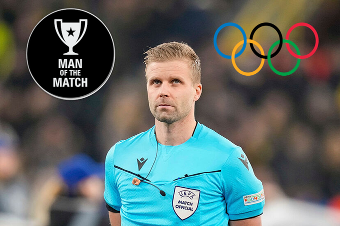 blueseodesign's tweet photo. L'homme du match #ARGMAR  et l'arbitre qui va rentrer dans l'histoire des #JO2024 Glenn Nyberg #GlennNyberg 15 min d'arrêts de jeu. But marqué à la 15min28sec, Faute avant non sifflé et joueur HORS JEU très claire!!! https://t.co/Mem3GEyJ0t