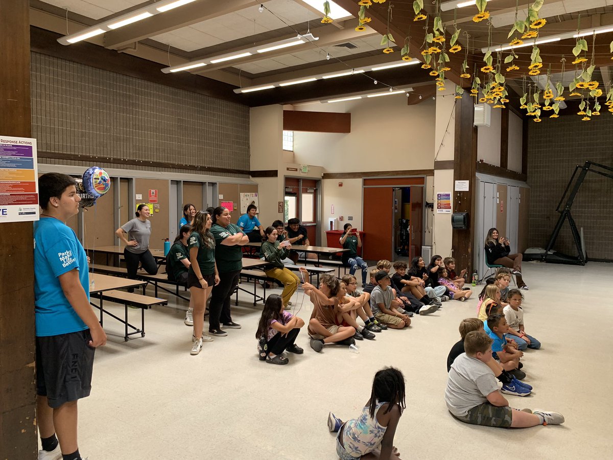 Santa Rosa Recreation &amp; Parks summer program at Brook Hill Elementary wraps up with a student talent show today. The Rookies group rocked it with their Ghostbusters interpretive dance - the audience loved it! #SRCSHearts&amp;Minds