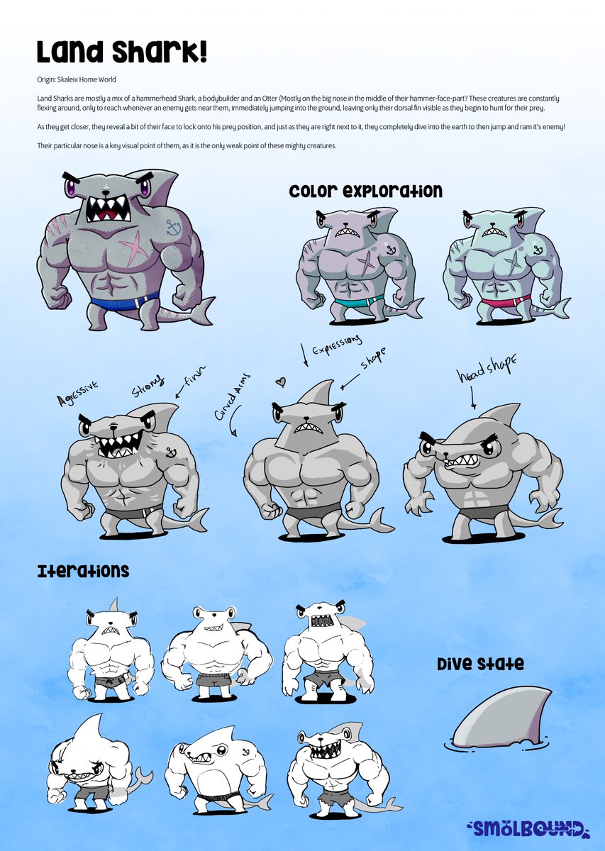 𝗠𝗲𝗲𝘁 𝘁𝗵𝗲 𝗟𝗮𝗻𝗱 𝗦𝗵𝗮𝗿𝗸 🦈

Part hammerhead shark, part bodybuilder, part otter! This flexing beast dives underground, leaving only its fin visible, then springs up for a surprise attack!

Drop a ✨ below for more game 🎨👇
