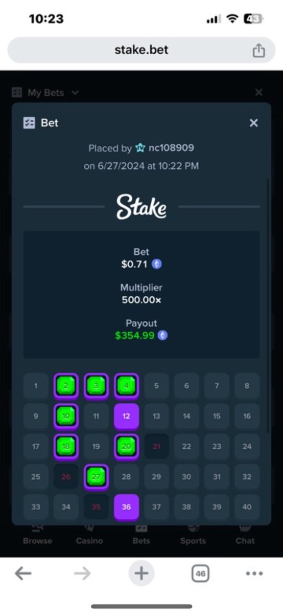 NC108909's tweet photo. @Stake Hit 4 500x  in a day https://t.co/6ZnAHTxkWy