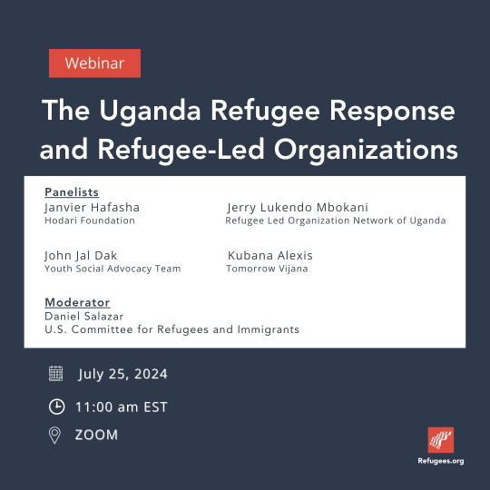 Join us tomorrow, July 25, 2024, at 11am EST as Policy Analyst, <a href="/danielsalazarTX/">Daniel Salazar</a> hosts a live webinar discussing his recent visit to Uganda and his new report with panelists from <a href="/youth_sat/">YSAT Uganda</a>, <a href="/relonuganda/">Refugee-Led Organization Network(RELON)</a>, <a href="/Hodrifound/">HODARI Foundation</a>, <a href="/Tomorrow_Vijana/">Tomorrow Vijana</a>. Register now: bit.ly/3LXM4nP