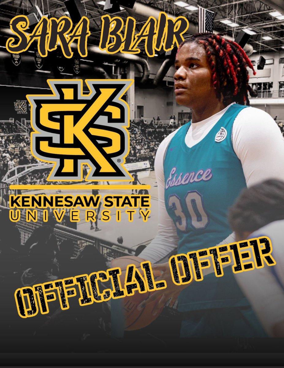 Sara-Lee Blair (@saragotnext_18) on Twitter photo After a great conversation with coach Blue, Iβm blessed to receive an offer from Kennesaw State. Thank you to the coaching staff for believing in me <a href="/EssenceGirlsBB/">Essence Girls Basketball</a> <a href="/KSUOwlsWBB/">Kennesaw State WBB</a> After a great conversation with coach Blue, Iβm blessed to receive an offer from Kennesaw State. Thank you to the coaching staff for believing in me <a href="/EssenceGirlsBB/">Essence Girls Basketball</a> <a href="/KSUOwlsWBB/">Kennesaw State WBB</a>