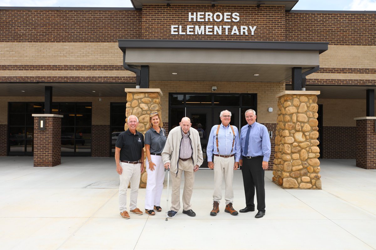 JCSS Superintendent Dr. Philip Brown was joined on Wednesday by four former superintendents of JCSS — Tim Wheeler, Andy Byers, Russ Cook and April Howard — for a tour of Heroes Elementary School. Collectively, these five  have a combined 40 years of superintendent experience.