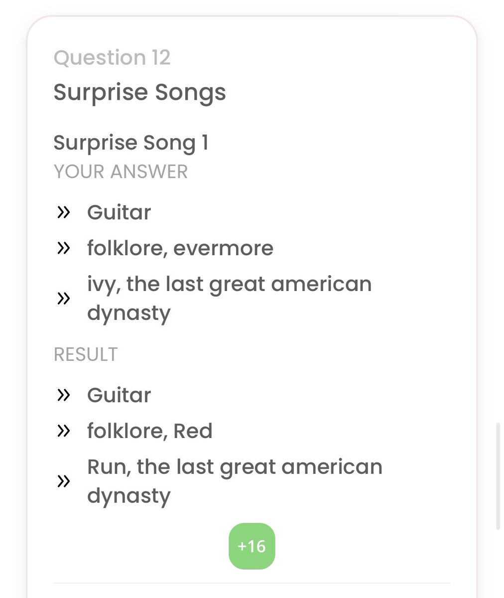 tr4inofthoughts's tweet photo. the first time i’ve ever guessed a song correctly on the correct instrument 🤭 only took 35 games #HamburgTSTheErasTour #4YearsOfFolklore https://t.co/fD5Kff9YF5