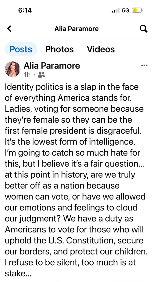 JalenElrod's tweet photo. The racism and sexism of the  presidential campaign has reached my hometown.
A Captain in the Greenville Police Department posted this about Kamala Harris.
Unabashedly. Saying she “won’t be silent.”

Neither should we. This is disgraceful.
#yeahTHATgreenville is better than this. https://t.co/PQAlJ4UYEm