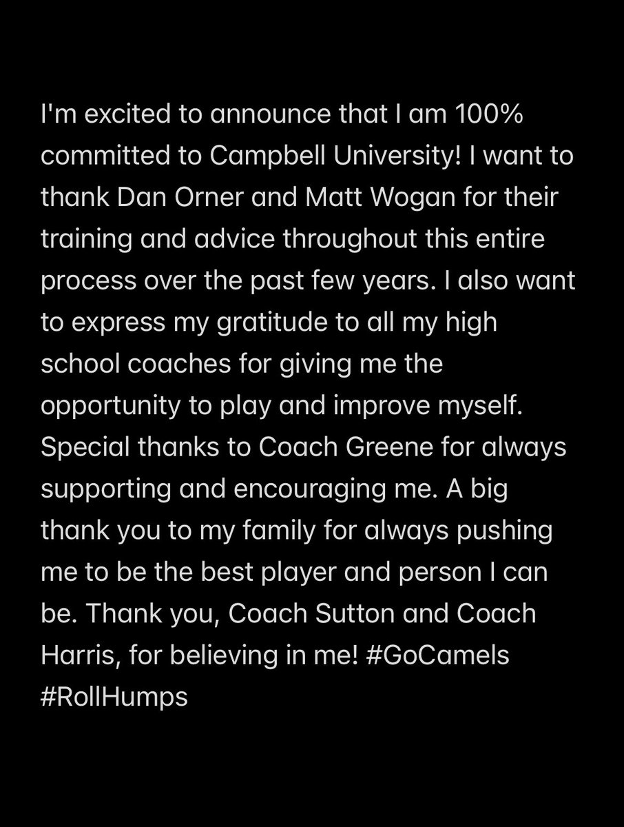 Drew Levy (@d_boot22) on Twitter photo 100% COMMITTED To Campbell University!!!
.
<a href="/DanOrnerKicking/">DanOrnerKicking</a> <a href="/MattWogan6/">Matt Wogan</a> <a href="/_CoachGreene_/">Greg Greene</a> <a href="/CoachSutton88/">Luke Sutton</a> <a href="/Coach_BHarris/">Coach Braxton Harris 🐪</a> <a href="/isabellabogdan/">Isabella Bogdan</a> <a href="/GoCamelsFB/">Campbell Football</a> #GoCamels #RollHumps 100% COMMITTED To Campbell University!!!
.
<a href="/DanOrnerKicking/">DanOrnerKicking</a> <a href="/MattWogan6/">Matt Wogan</a> <a href="/_CoachGreene_/">Greg Greene</a> <a href="/CoachSutton88/">Luke Sutton</a> <a href="/Coach_BHarris/">Coach Braxton Harris 🐪</a> <a href="/isabellabogdan/">Isabella Bogdan</a> <a href="/GoCamelsFB/">Campbell Football</a> #GoCamels #RollHumps