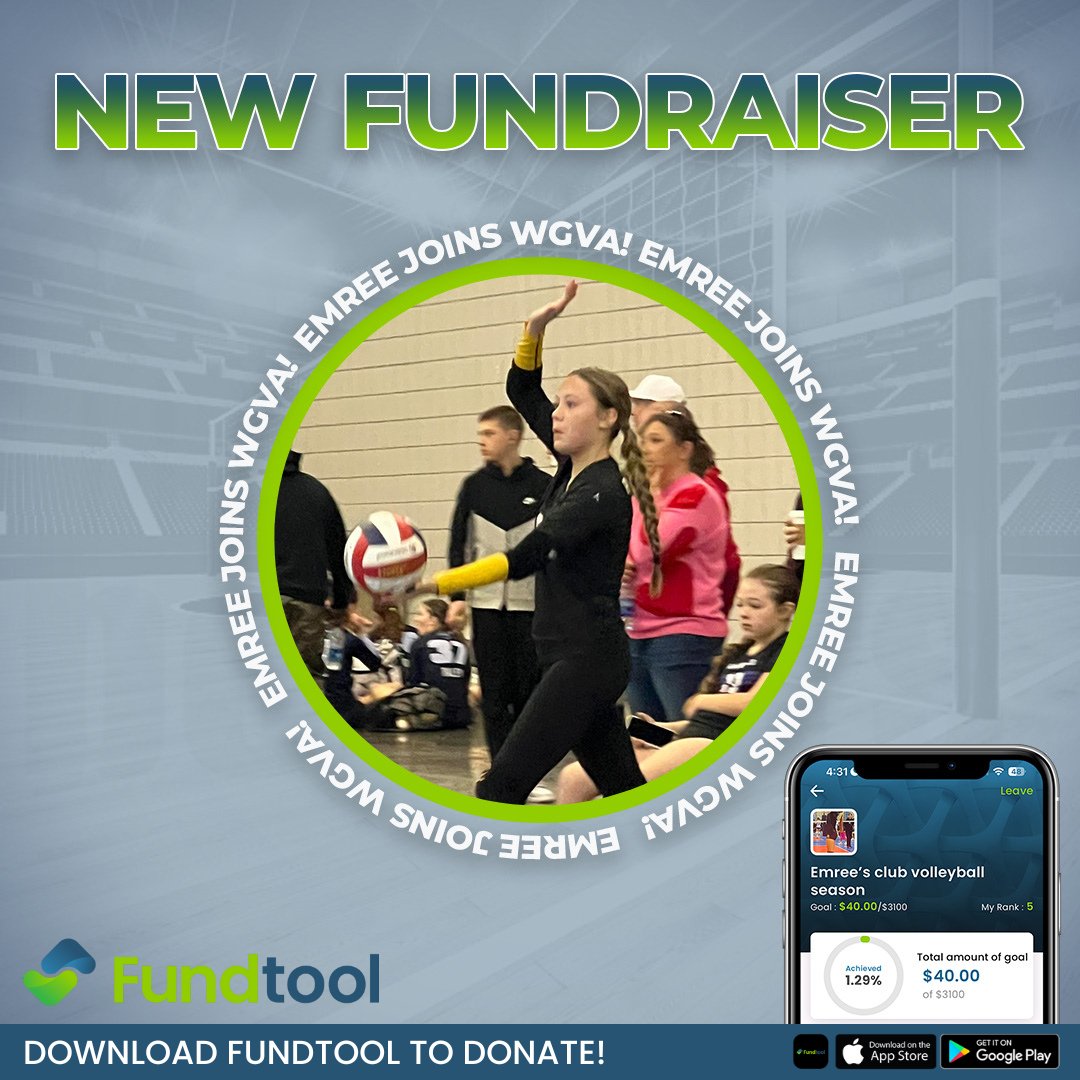 🏐 NEW FUNDRAISER ALERT! 🏐 Emree is excited to embark on her 4th year of club volleyball and her first season with #WGVA. 

Your support will help her pursue her dreams of playing in college! Be a part of Emree's journey by donating today ➡️: fundtool.io/fundraiser-det…