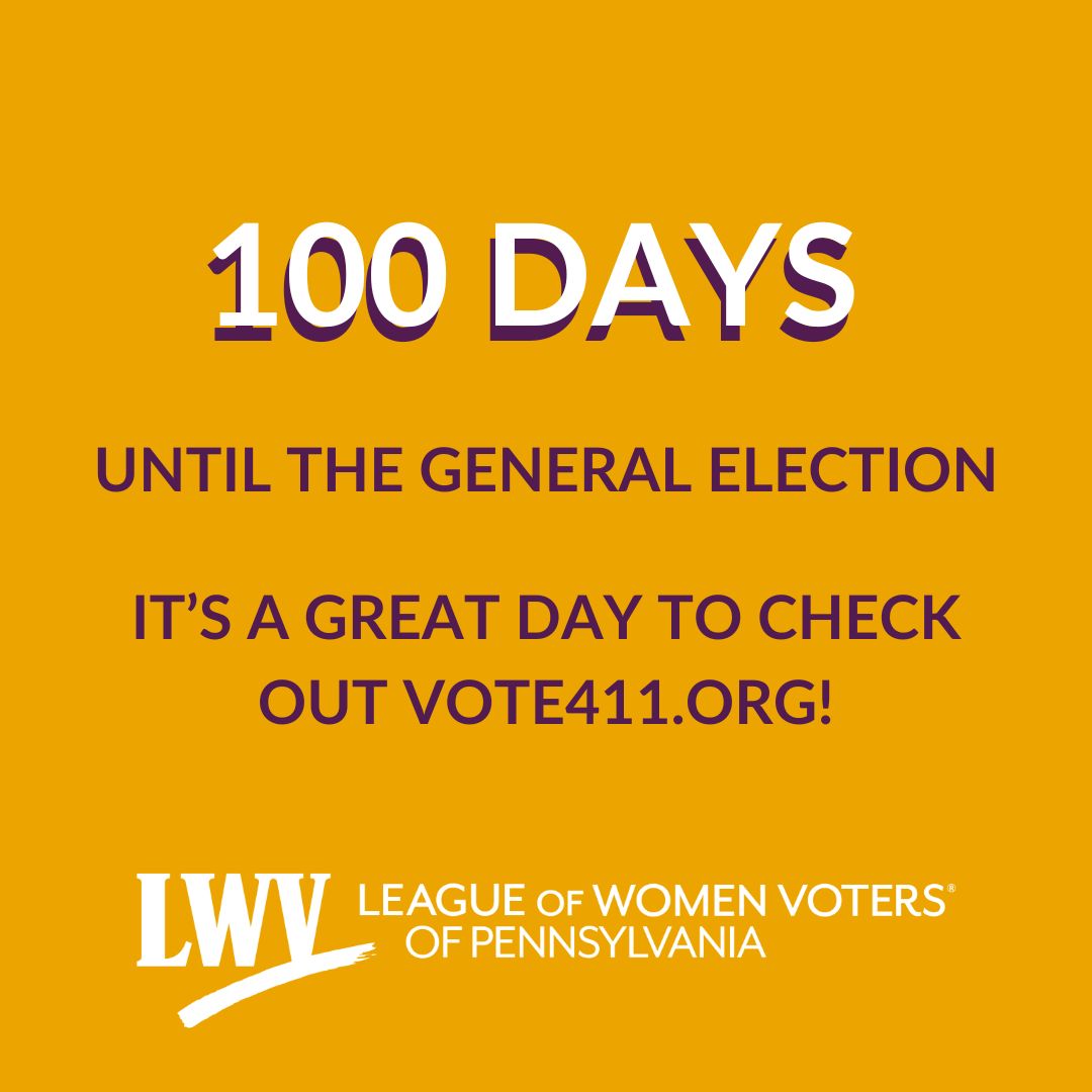 With only 100 days until the general election, today is a great day to start thinking about your voting plan! Do you know if you’re registered to vote? Do you know who will be on your ballot? At vote411.org, you can find out all of this info, and more!
#registertovote
