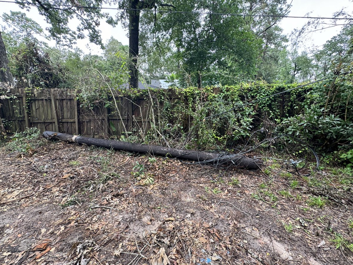 sayyruff's tweet photo. no big deal, @EntergyTX just left live electrical equipment in my back yard where my kids play, and won’t respond to my requests to remove it #HuracanBeryl #help https://t.co/xhkV7Kot0u
