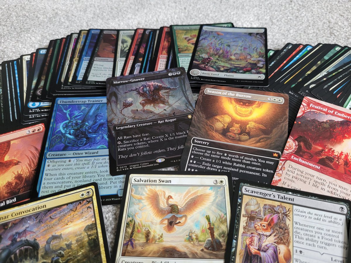 Bloomburrow may be one of the best Magic sets for artwork and flavour, and I'm excited to be playing at the Pre-Release at <a href="/TheDiceCup/">TheDiceCup</a> on Saturday!
You can get ticket's to the prerelease in the comment below!

Thanks to <a href="/Wizards_MagicEU/">Magic Europe</a> for the #MTGBLB kit. #ad