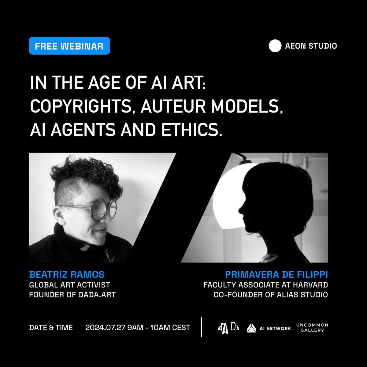 PowerDada's tweet image. Don’t miss out this Saturday at 9am CET / 4pm KST as @dancingdiablo and @yaoeo dive into a fascinating discussion about AI art 🌟  
Check out the program and RSVP details below!
