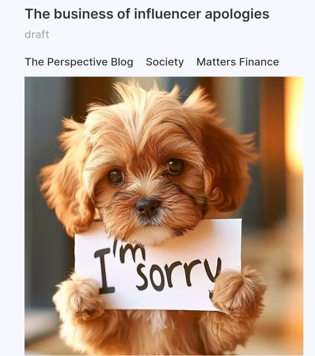 btheperspective's tweet photo. The business of influencer apologies by @kndumia97
https://t.co/ldJQrDWSF1 https://t.co/4pCGk0QTQx