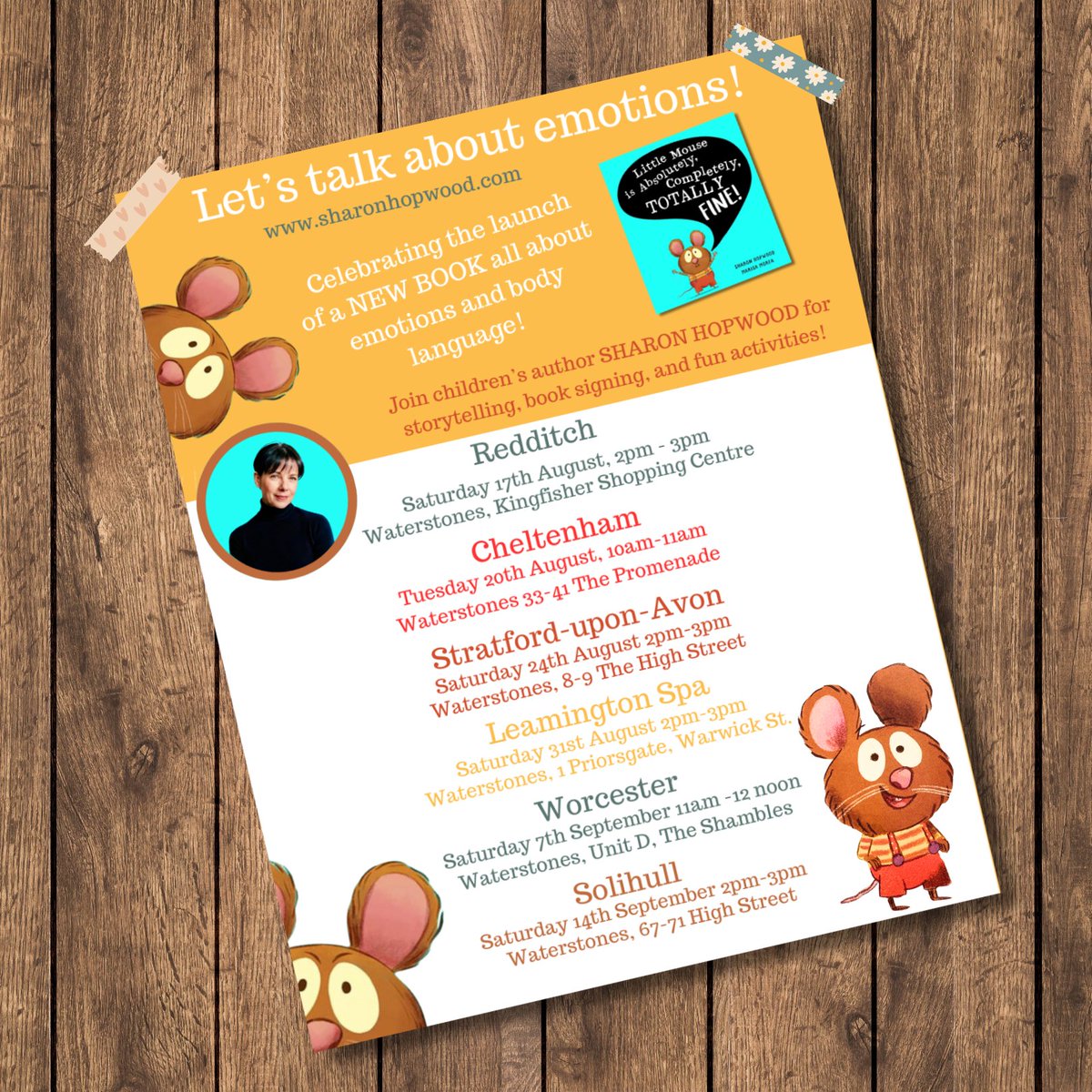 HopwoodSJ's tweet photo. I'm delighted to report that Little Mouse is taking bookings for his debut book tour! We'd love to see you there/hear from you if you'd like a story time event to help us celebrate the launch of 'Little Mouse is Absolutely, Completely, Totally Fine.' @marisa_morea @FarshoreBooks https://t.co/fAXNCNnK14