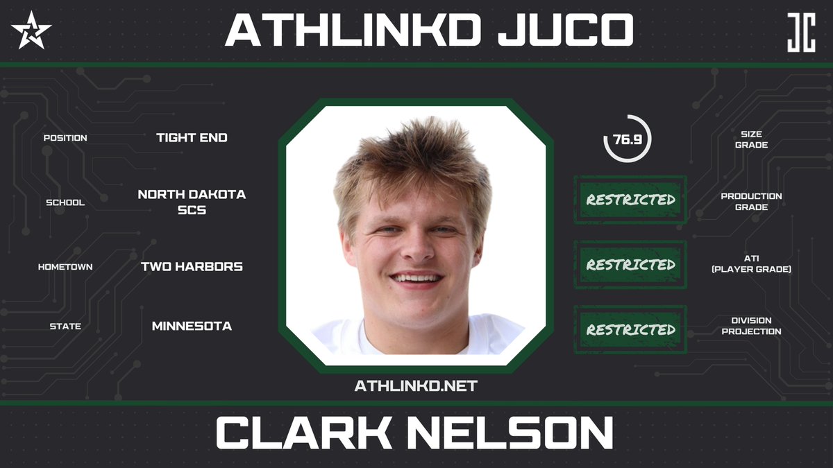North Dakota SCS Clark Kelly (<a href="/clarknelly4/">Clark Nelson</a>) is a productive transfer out of JUCO.  The versatile H-back/tight end was a conference standout on and off the field in 2023.