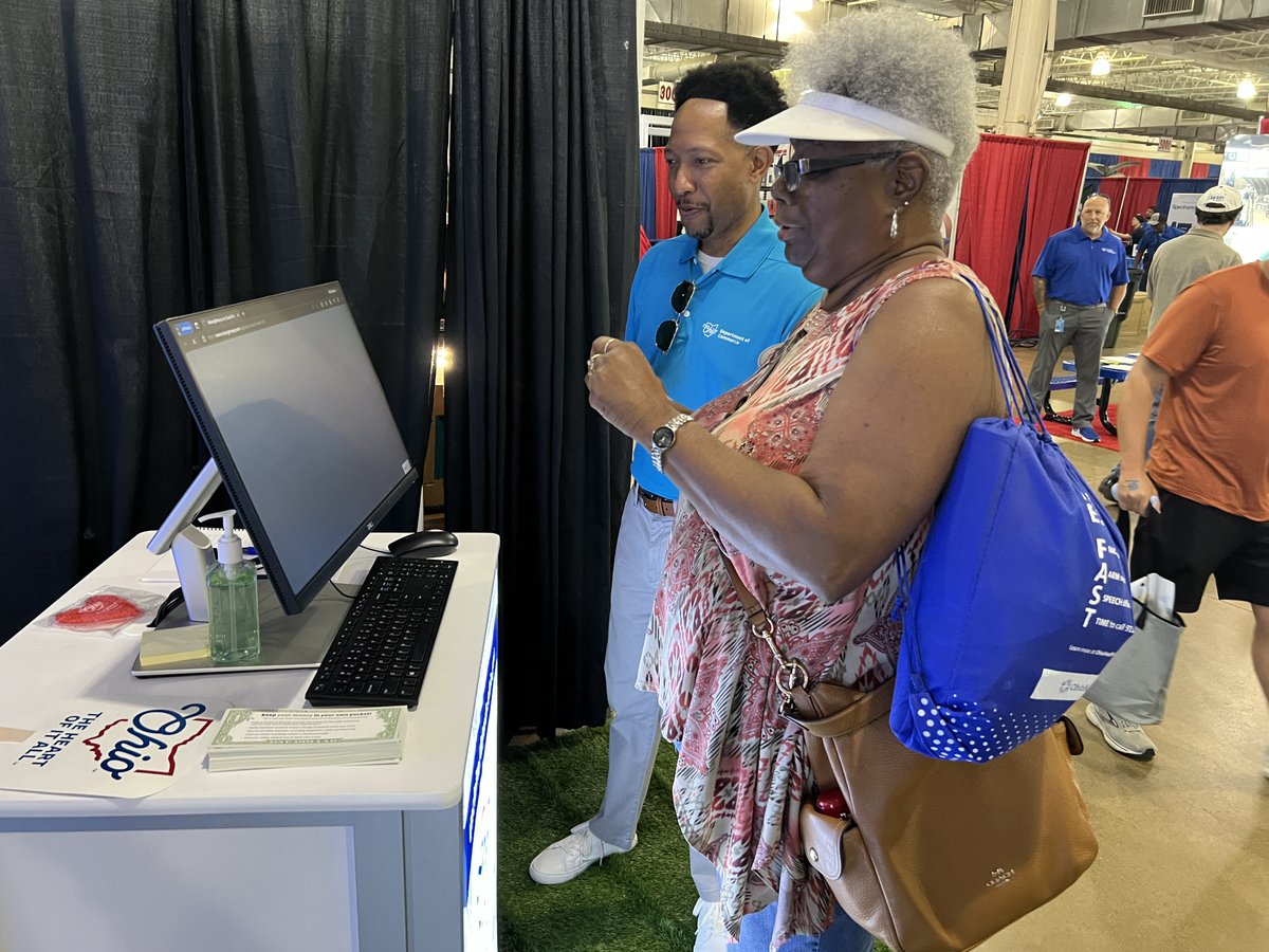 UnclaimedOhio's tweet photo. It’s Opening Day at the @OhioStateFair! Swing by the Bricker Building to visit the #CommerceHouse. Our team can help you search for any missing money that you might have. #OhioCommerce #CommerceHouse https://t.co/IihGOjlqDD