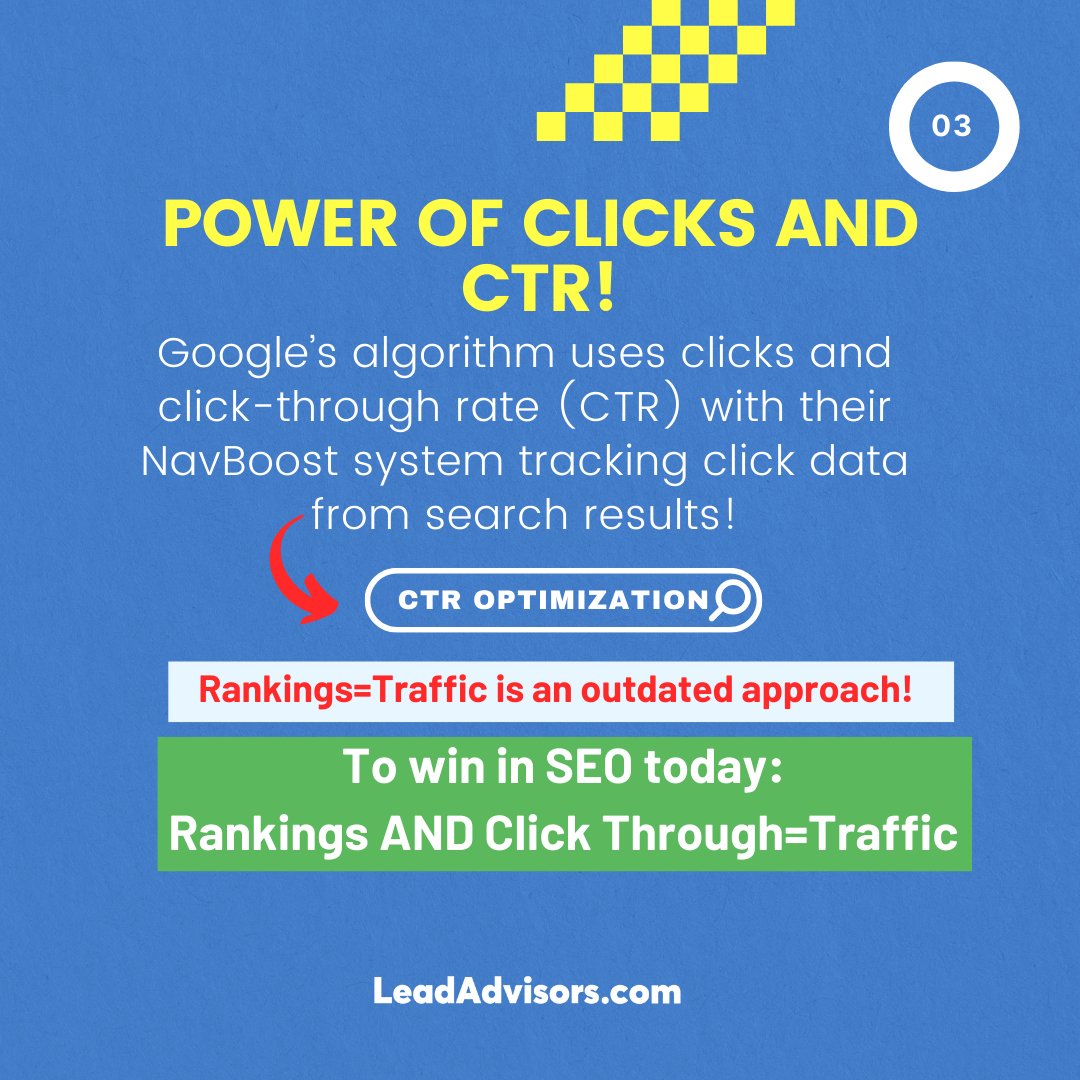 lead_advisors's tweet image. Google's Algorithm Secrets Revealed!
A recent leak exposed key details about Google's algorithm. Here's how you can boost your SEO:
📈 Need help? Request a free site audit! Schedule a free strategy call today!
#SEO #GoogleAlgorithm #DigitalMarketing #SitePerformance #SEOtips
