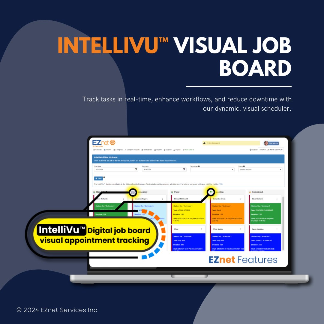 Simplify your workflow with the IntelliVu™ digital job board. Visualize tasks, track progress, and enhance team collaboration effortlessly. 📊🛠️

Schedule your FREE demo here: eznetscheduler.com/Calendar/EZnet…

#IntelliVu #Efficiency #TeamCollaboration #EZnetScheduler #jobboard #kanban
