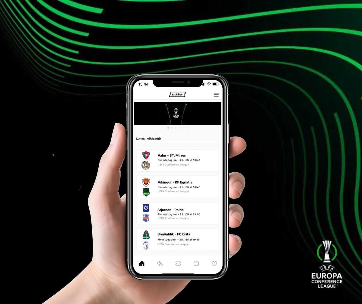 Tryggðu þér miða á alla fjóra leikina í 2. umferð forkeppni Sambandsdeildar Evrópu á morgun!

Víkingur - KF Egnatia: stubb.is/seats/eventsPo…
Breiðablik - Drita FC: stubb.is/seats/eventsPo…
Valur - St. Mirren FC: stubb.is/seats/eventsPo…
Stjarnan - Paide: stubb.is/events/nYeern