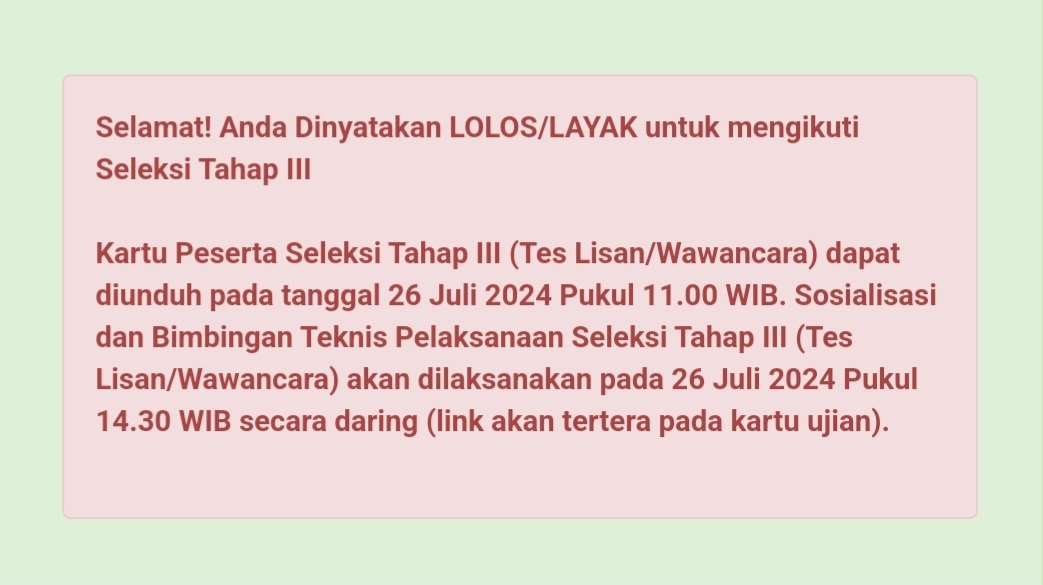 alhamdulillahhhh 🥹🥹
makasiii PBSB
semoga diberikan kelancaran untuk wawancara 🙏🏻
