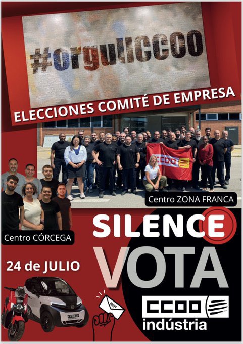 Avui els companys/es de Silence han votat a les eleccions sindicals als dos centres de treball escollint 9 i 5 representants respectivament

CCOO ha obtingut majoria absoluta amb 5 del al de 9 i 2 representants al de 5. 

7 del. la meitat dels escollits

Primera força sindical