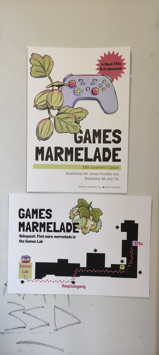 Our busy bees are already working hard for the upcoming Rundgang at the HAW Hamburg! You find artwork in room 172a and you can play the games in the Gameslab ✨ #HAWRundgang #HAW #gamedev #indiegame #indiedev #art #videogames
